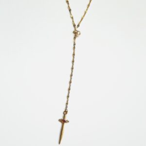 Cross And Pearl Y Necklace
